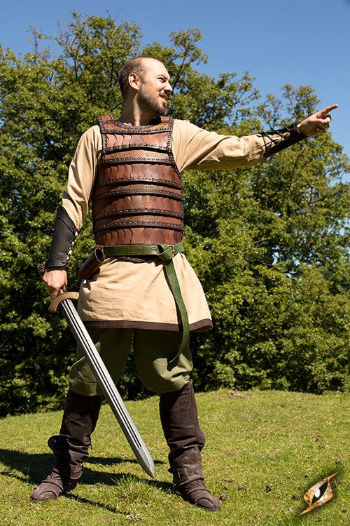 Pettorina lamellare Celtic, cuoio Larp/Grv