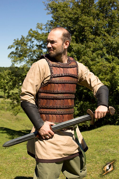Pettorina lamellare Celtic, cuoio Larp/Grv