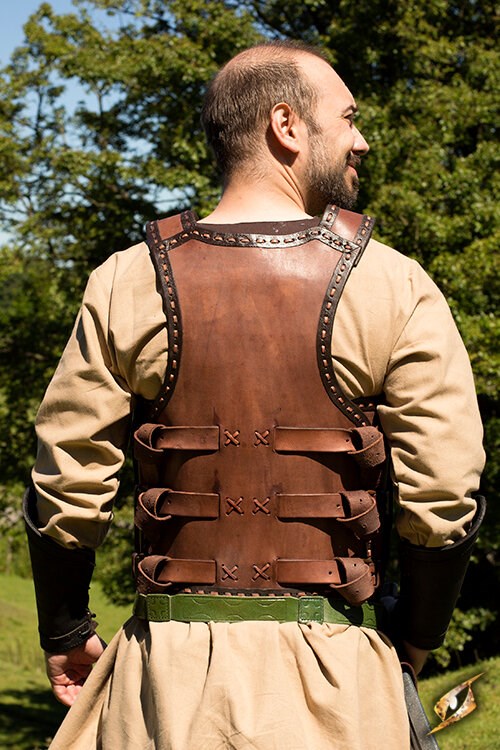 Pettorina lamellare Celtic, cuoio Larp/Grv