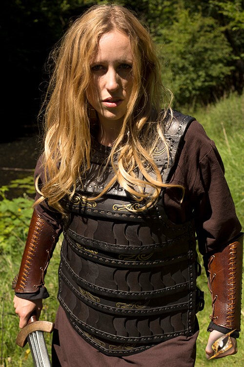 Pettorina lamellare Celtic, cuoio Larp/Grv