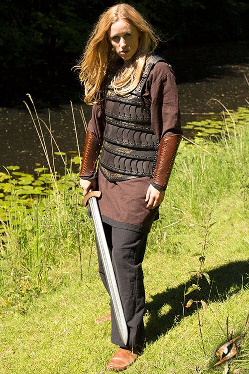 Pettorina lamellare Celtic, cuoio Larp/Grv