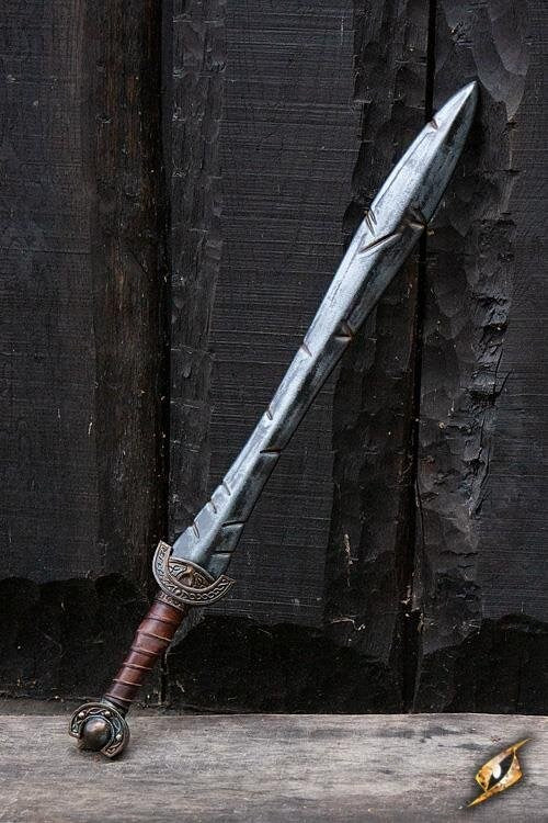 Battleworn Celtic Leaf Sword - 100 cm Larp/Grv