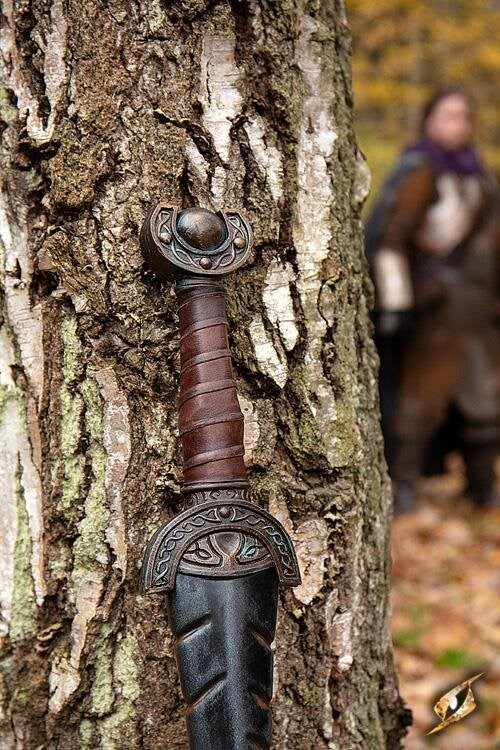 Battleworn Celtic Leaf Sword - 100 cm Larp/Grv