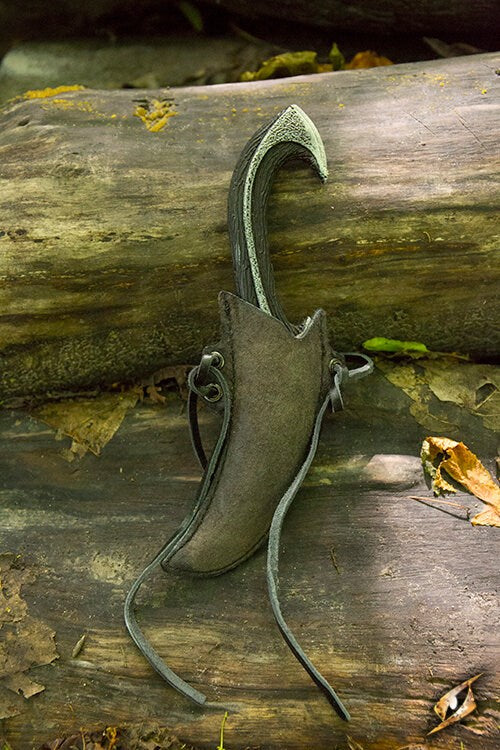 Dark Elven Throwing Knife & Holder - Black Larp/Grv